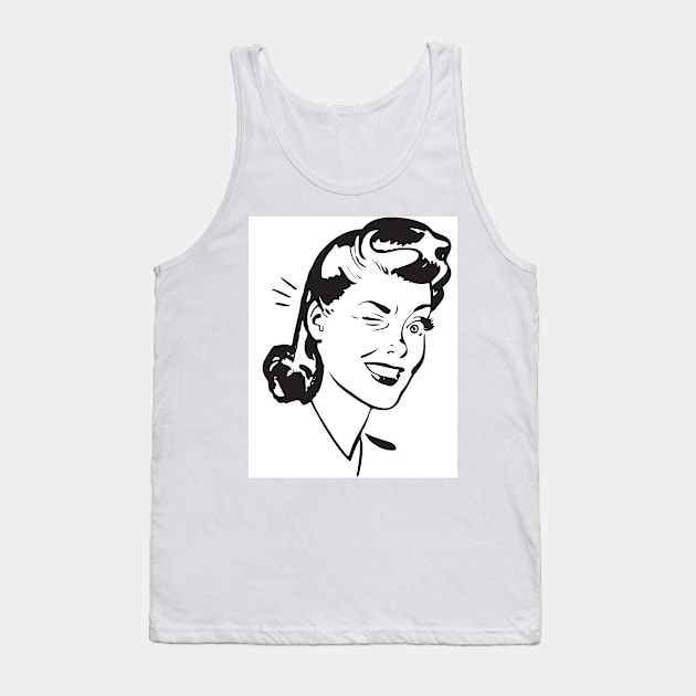 Retro Woman Abstract Art Tank Top by BruceALMIGHTY Baker